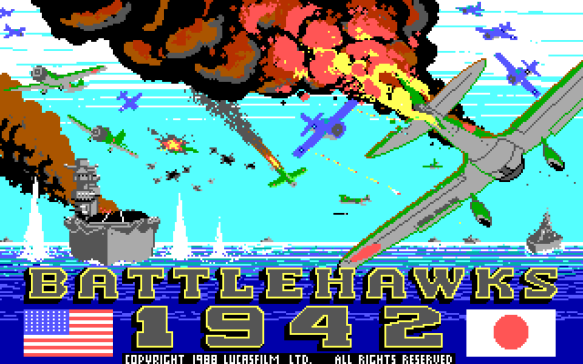 Battlehawks 1942 IBM PC/Compatibles Screenshot: Title screen.