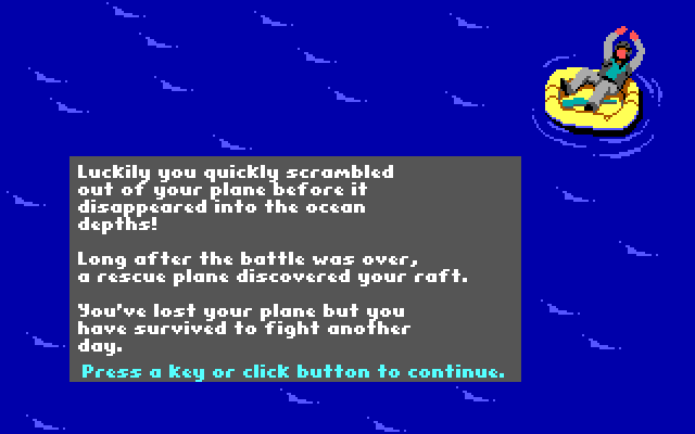 Battlehawks 1942 IBM PC/Compatibles Screenshot: I lost this mission...