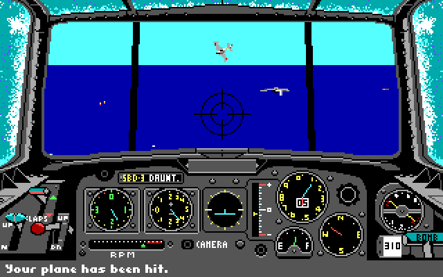 Battlehawks 1942 IBM PC/Compatibles Screenshot: In the midst of a fight...