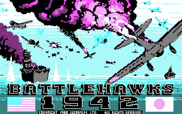 Battlehawks 1942 IBM PC/Compatibles Screenshot: Title screen.