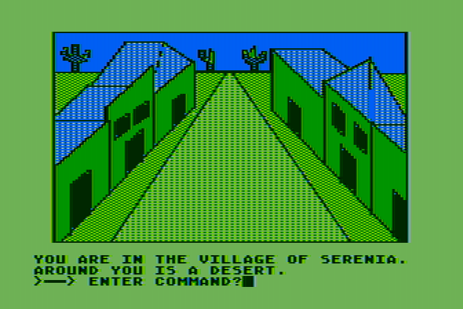 Hi-Res Adventure #2: The Wizard and the Princess Atari 8-bit Screenshot: Game start.