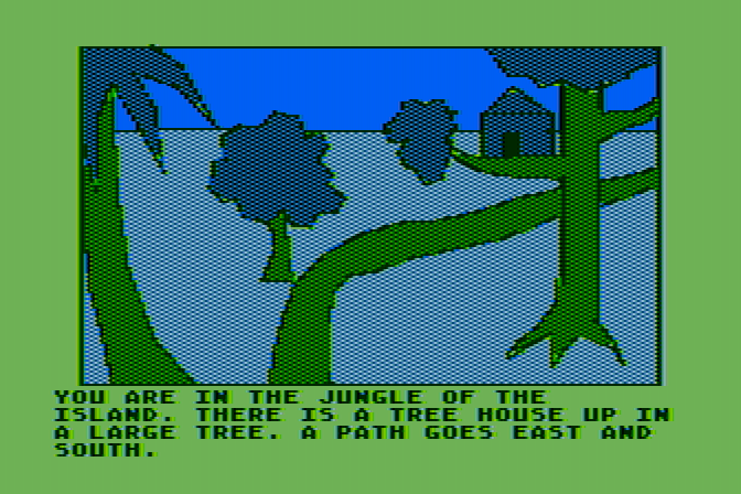 Hi-Res Adventure #2: The Wizard and the Princess Atari 8-bit Screenshot: Heading down a path...