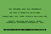 Hi-Res Adventure #2: The Wizard and the Princess for Atari 8-bit - Title screen.