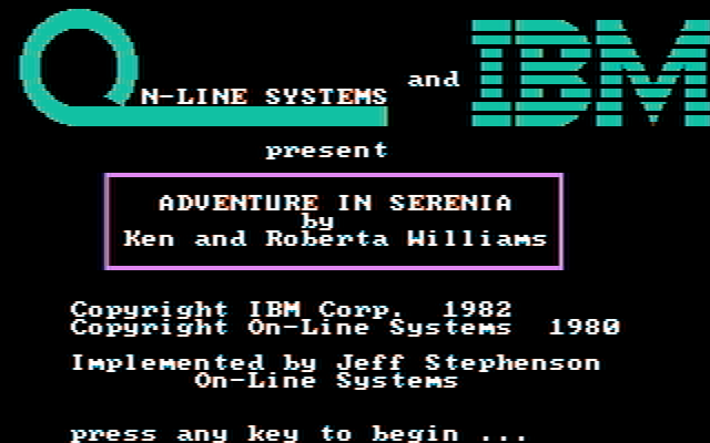 Hi-Res Adventure #2: The Wizard and the Princess IBM PC/Compatibles Screenshot: Title screen.