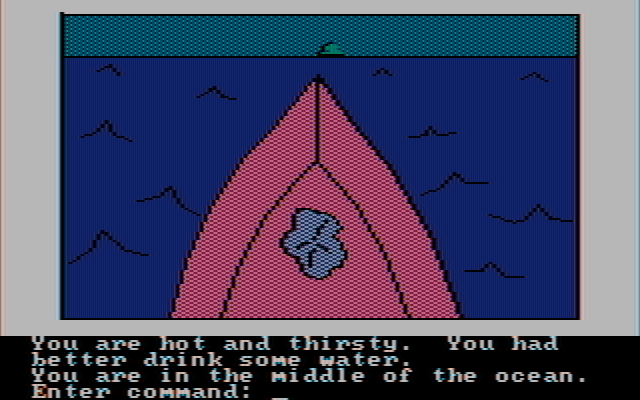 Hi-Res Adventure #2: The Wizard and the Princess IBM PC/Compatibles Screenshot: I'm thirsty again, good thing I collected some water earlier!