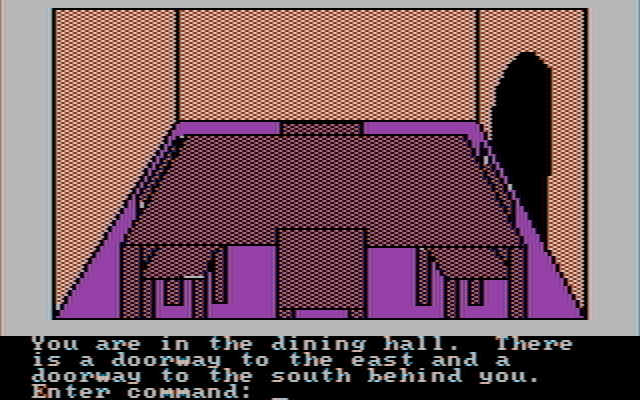 Hi-Res Adventure #2: The Wizard and the Princess IBM PC/Compatibles Screenshot: The dining hall.