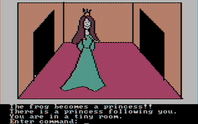 Hi-Res Adventure #2: The Wizard and the Princess IBM PC/Compatibles Screenshot: Introducing the princess!