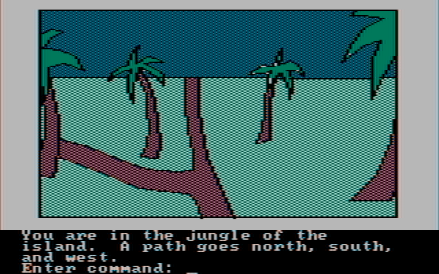 Hi-Res Adventure #2: The Wizard and the Princess IBM PC/Compatibles Screenshot: Hmm, which path should I take?