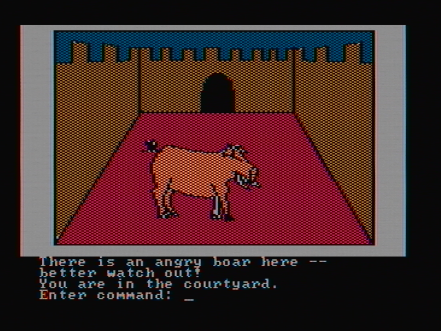Hi-Res Adventure #2: The Wizard and the Princess IBM PC/Compatibles Screenshot: The situation looks dangerous...