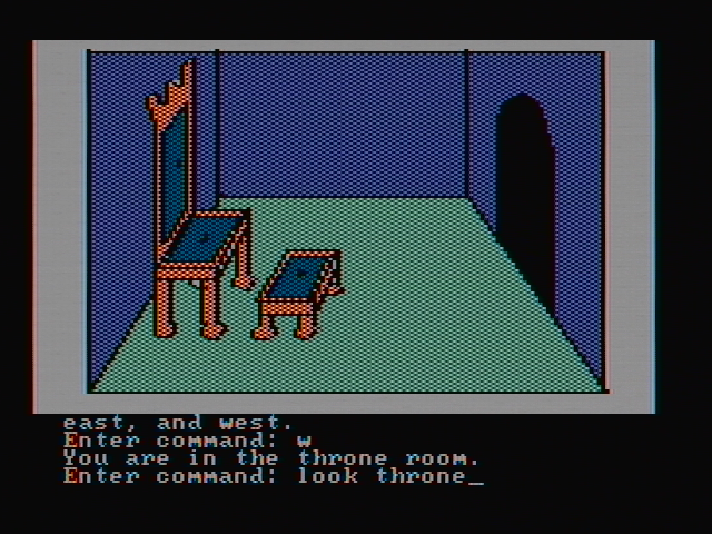 Hi-Res Adventure #2: The Wizard and the Princess IBM PC/Compatibles Screenshot: The throne room.