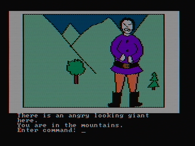 Hi-Res Adventure #2: The Wizard and the Princess IBM PC/Compatibles Screenshot: This giant looks angry.