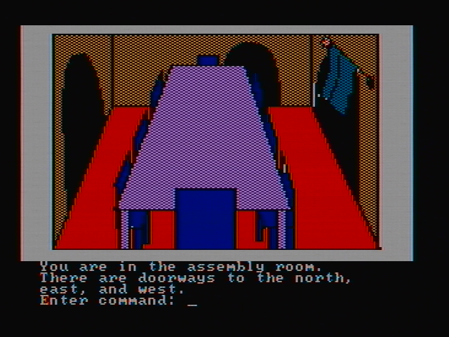 Hi-Res Adventure #2: The Wizard and the Princess IBM PC/Compatibles Screenshot: One of many rooms in the castle.