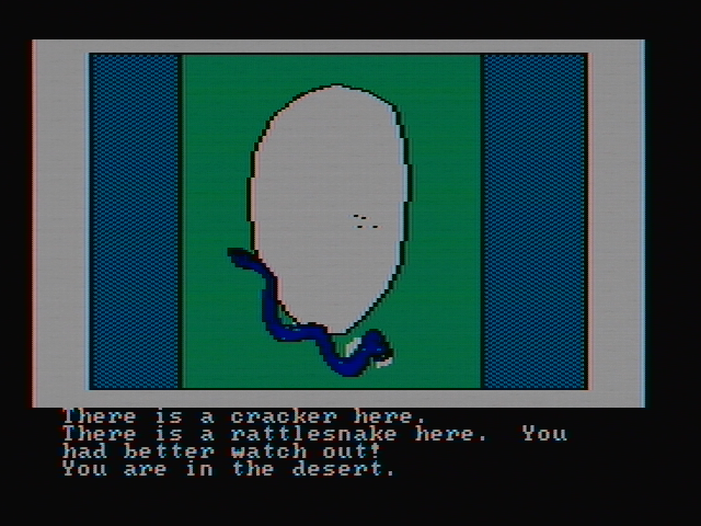 Hi-Res Adventure #2: The Wizard and the Princess IBM PC/Compatibles Screenshot: Snakes appear everywhere...