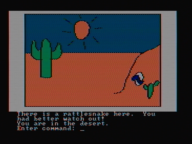 Hi-Res Adventure #2: The Wizard and the Princess IBM PC/Compatibles Screenshot: Watch out for snakes!