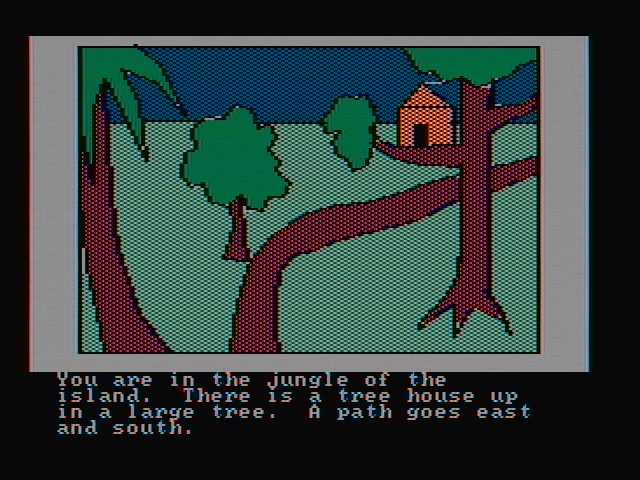 Hi-Res Adventure #2: The Wizard and the Princess IBM PC/Compatibles Screenshot: A tree house.