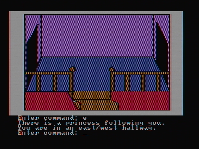 Hi-Res Adventure #2: The Wizard and the Princess IBM PC/Compatibles Screenshot: Now I need to find my way out of here.