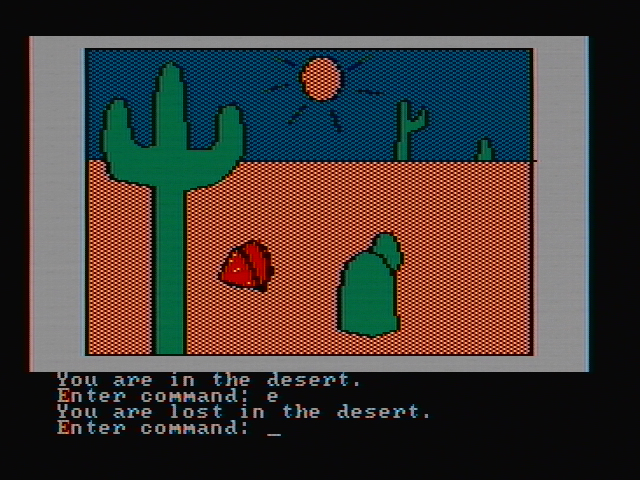 Hi-Res Adventure #2: The Wizard and the Princess IBM PC/Compatibles Screenshot: Lost in the desert...