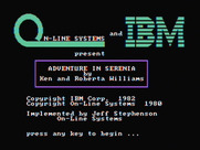 Hi-Res Adventure #2: The Wizard and the Princess for IBM PC/Compatibles - Title screen.