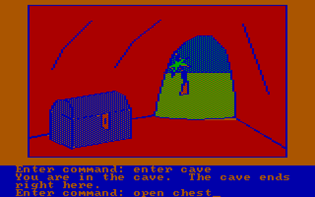 Hi-Res Adventure #2: The Wizard and the Princess IBM PC/Compatibles Screenshot: It's a treasure chest!