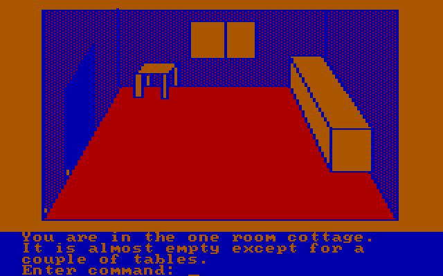 Hi-Res Adventure #2: The Wizard and the Princess IBM PC/Compatibles Screenshot: An empty room...