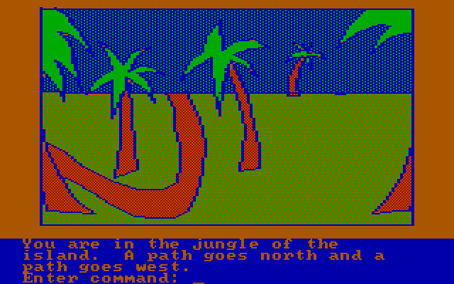 Hi-Res Adventure #2: The Wizard and the Princess IBM PC/Compatibles Screenshot: Which way to go?