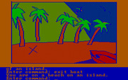 Hi-Res Adventure #2: The Wizard and the Princess for IBM PC/Compatibles - Arrived on a beach.