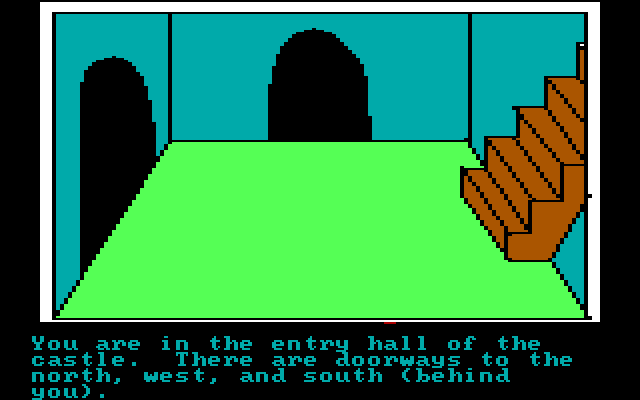 Hi-Res Adventure #2: The Wizard and the Princess IBM PC/Compatibles Screenshot: Castle entrance.
