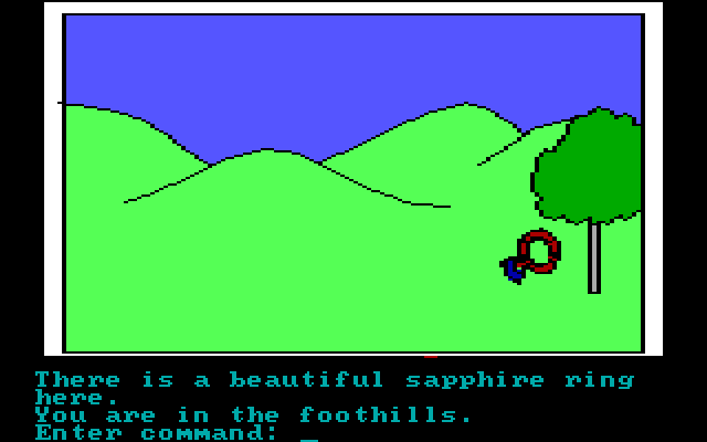 Hi-Res Adventure #2: The Wizard and the Princess IBM PC/Compatibles Screenshot: A rather nice ring is here...