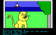 Hi-Res Adventure #2: The Wizard and the Princess for IBM PC/Compatibles - A lion blocks the path.