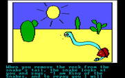 Hi-Res Adventure #2: The Wizard and the Princess for IBM PC/Compatibles - Helping this trapped snake could be a good idea.