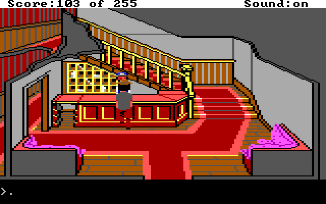 Gold Rush! IBM PC/Compatibles Screenshot: I wonder if I can get a room...