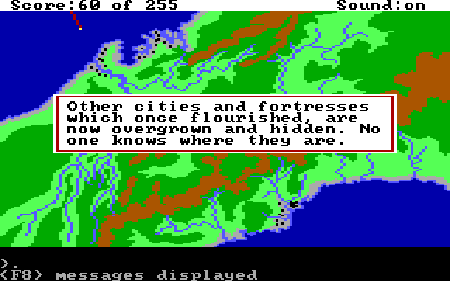 Gold Rush! IBM PC/Compatibles Screenshot: Nearing our first stop...