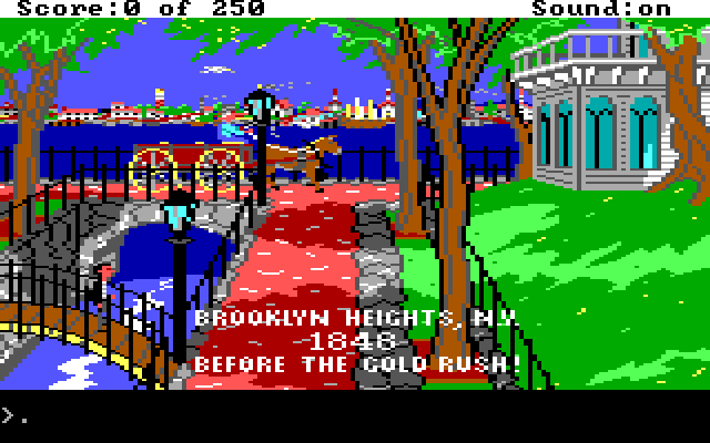 Gold Rush! IBM PC/Compatibles Screenshot: Game start.