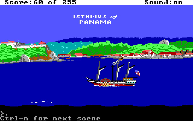 Gold Rush! IBM PC/Compatibles Screenshot: Welcome to the Isthmus of Panama!