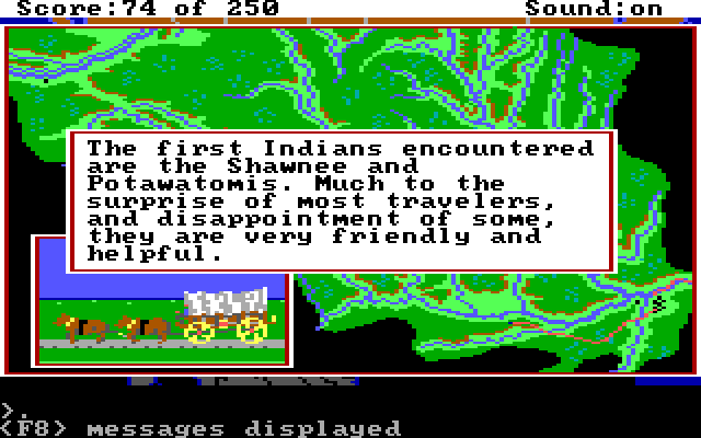 Gold Rush! IBM PC/Compatibles Screenshot: Encountered some indians...