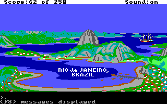 Gold Rush! IBM PC/Compatibles Screenshot: Arriving in Rio!