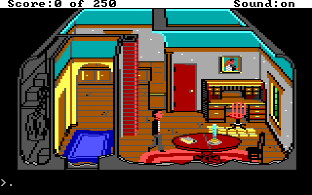 Gold Rush! IBM PC/Compatibles Screenshot: Inside my home.