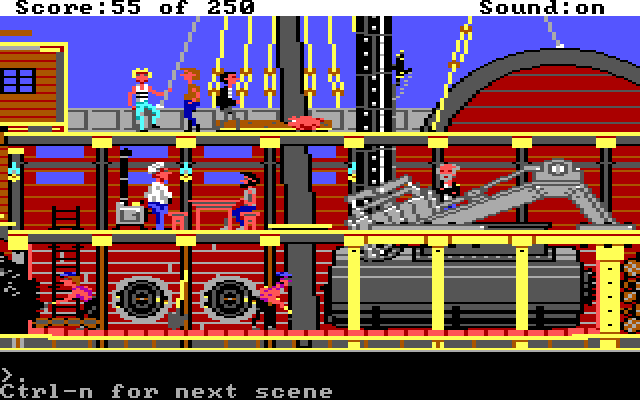 Gold Rush! IBM PC/Compatibles Screenshot: View of the ship to Cape Horn.
