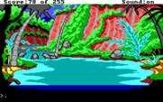 Gold Rush! for IBM PC/Compatibles - It will take some trial and error to cross this swamp safely...