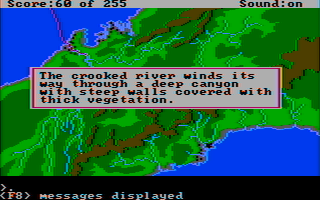 Gold Rush! IBM PC/Compatibles Screenshot: Overhead view shows where you are...