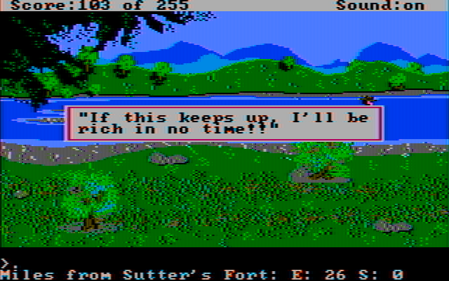 Gold Rush! IBM PC/Compatibles Screenshot: I found gold!