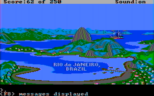 Gold Rush! IBM PC/Compatibles Screenshot: Welcome to Rio de Janeiro!