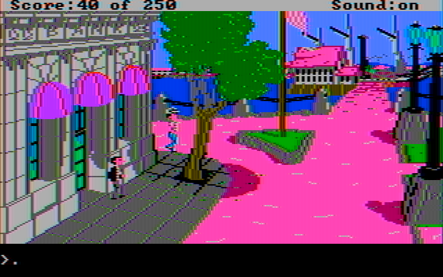 Gold Rush! IBM PC/Compatibles Screenshot: Outside the bank.