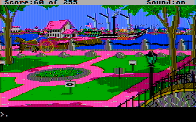 Gold Rush! IBM PC/Compatibles Screenshot: The ship pulls away from the dock...