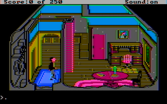 Gold Rush! IBM PC/Compatibles Screenshot: Inside the house.