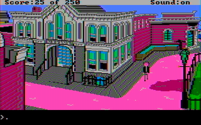 Gold Rush! IBM PC/Compatibles Screenshot: The office building where Jerrod works.
