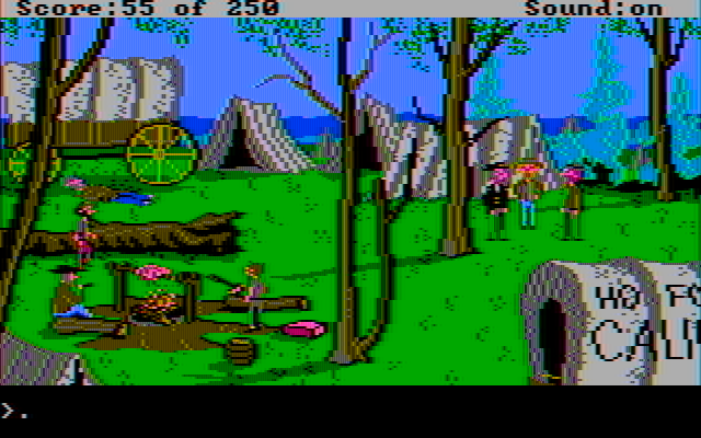 Gold Rush! IBM PC/Compatibles Screenshot: Camping for a bit...