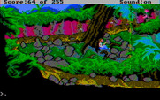 Gold Rush! for IBM PC/Compatibles - Walking down a dangerous jungle path.