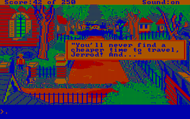 Gold Rush! IBM PC/Compatibles Screenshot: Here's the address to buy tickets...