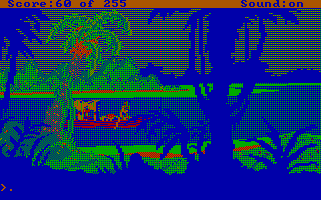Gold Rush! IBM PC/Compatibles Screenshot: Making our way up the river...